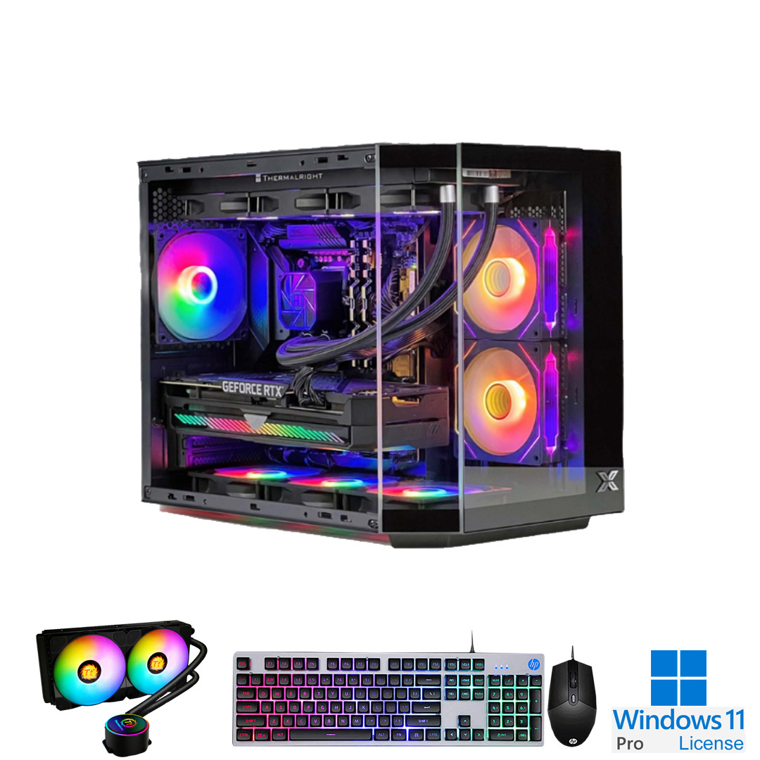 PC-Case Gaming-Design Intel Core i5-14600K Max Turbo 5.3Ghz 14cores-20threads Mainboard B760M RAM DDR5 32Gb M.2 NVME 1Tb PSU 850W Wifi KB-Mouse (No Monitor)